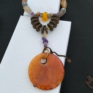 Bohemian necklace, stunning Warm Fall multicolors.